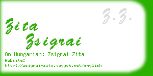 zita zsigrai business card